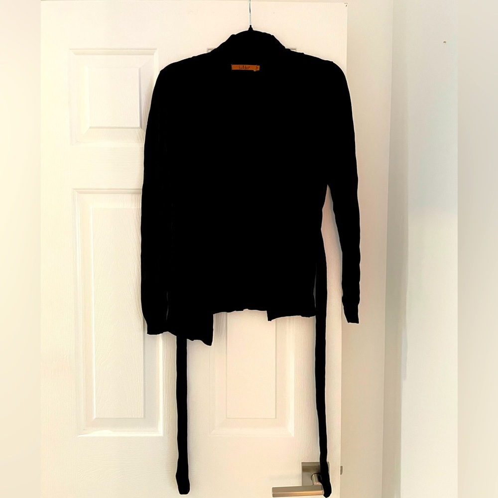 Belldini black tie front cardigan - small